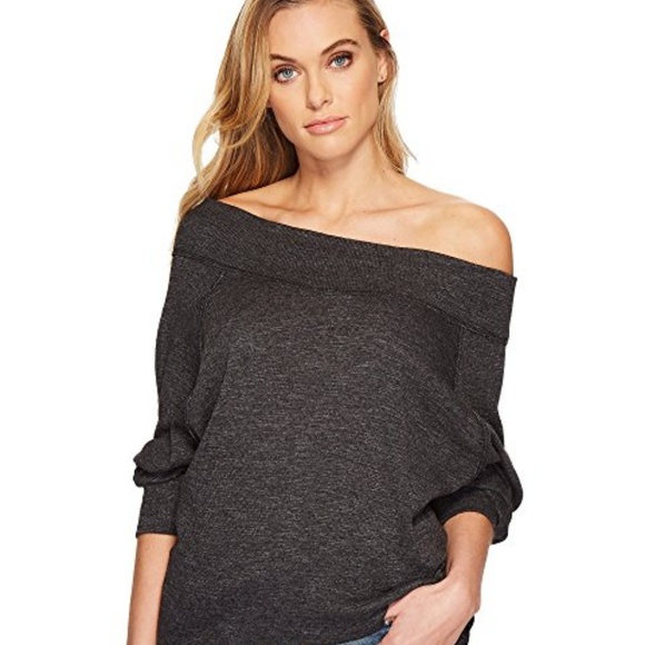 Free People Small Grey Palisades Off Shoulder Top - Picture 5 of 8